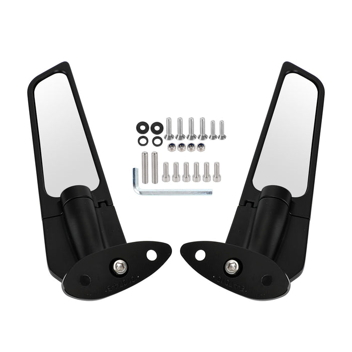 01-04/09-15 Kawasaki ZX-6R 16-21 Kawasaki Ninja 650 Swivel Wing Fin Rearview Mirrors