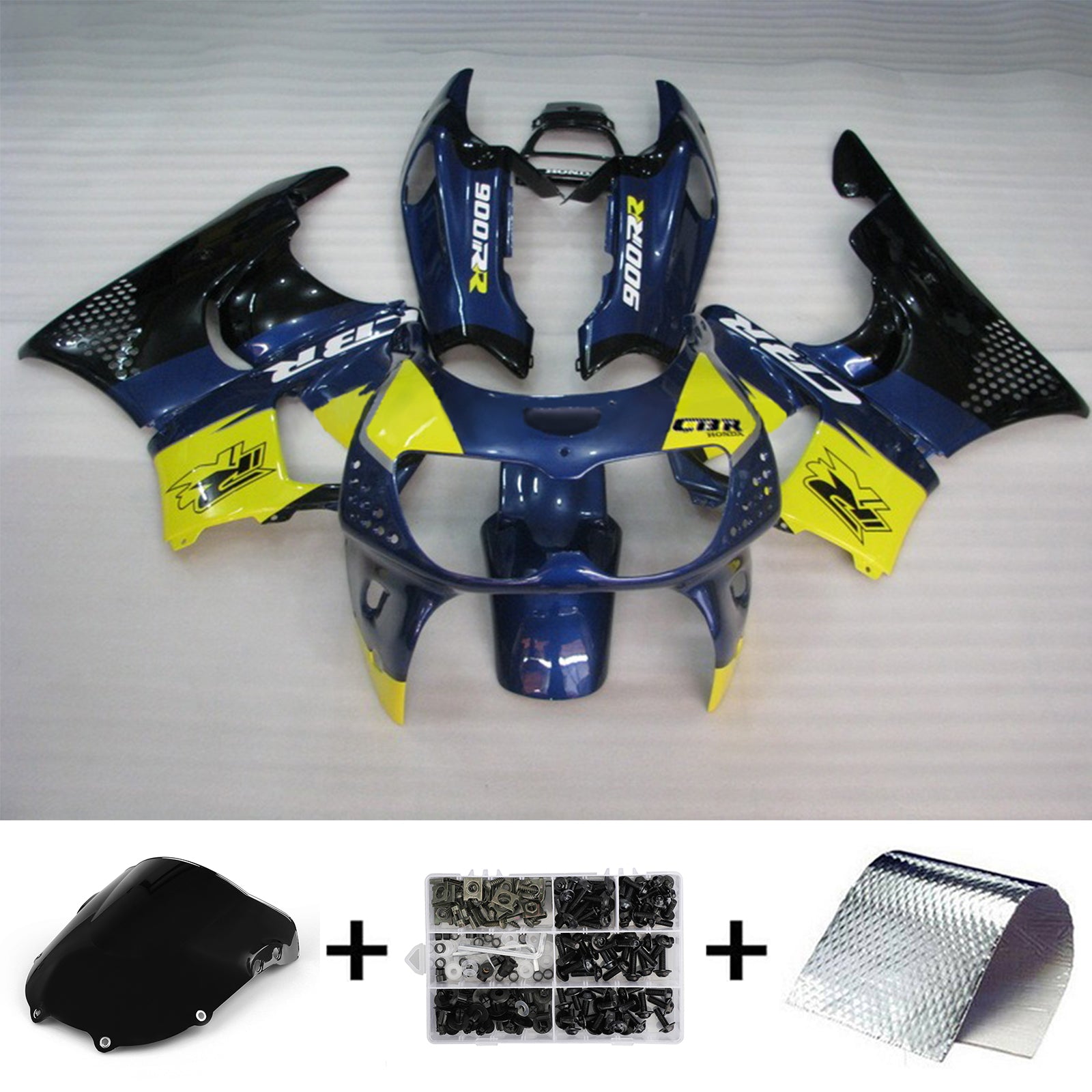 Amotopart 1994-1995 Honda CBR900RR 893 Fairing Yellow&Blue Kit