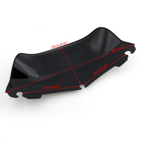 Parabrezza in plastica ABS da 9" adatto per bici da turismo Electra Street Glide 2014-2016 nero