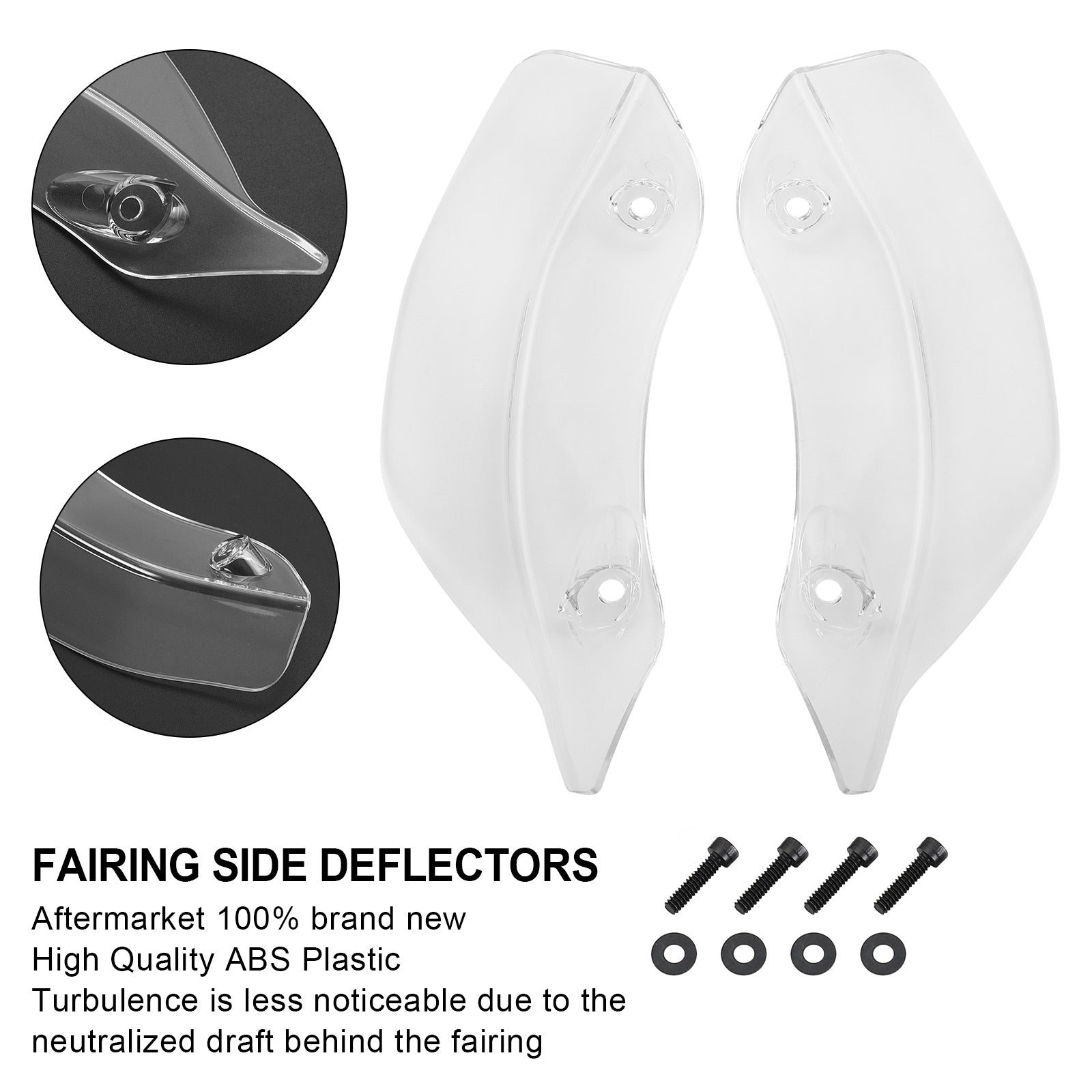 Fairing Windshield Side Wing Wind Deflector For Touring Road Glide 2015-2021 clear Generic