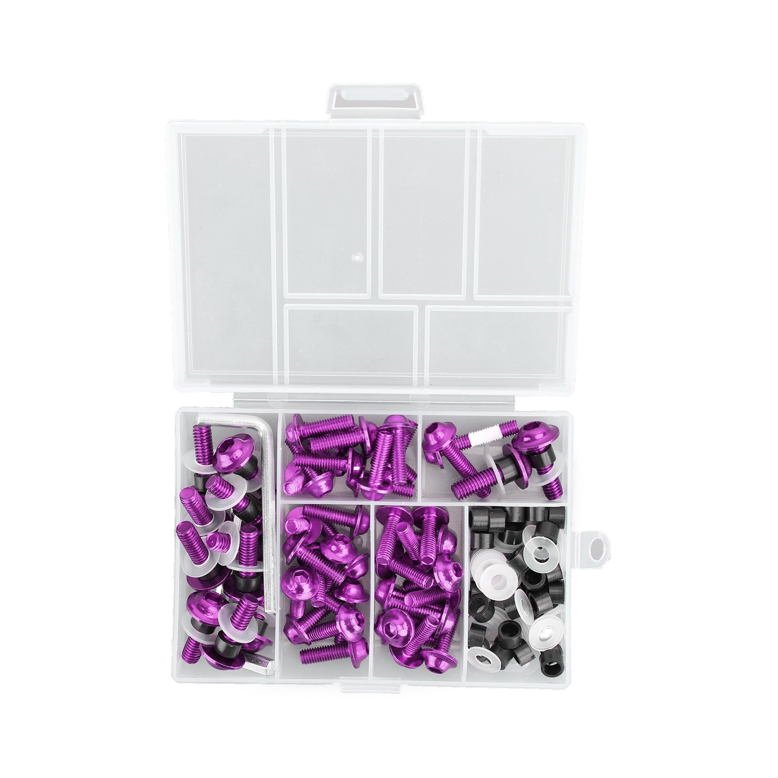 Kit de boulons de carénage de pare-brise de vélo de sport, 158 pièces, Clips de fixation, vis violet