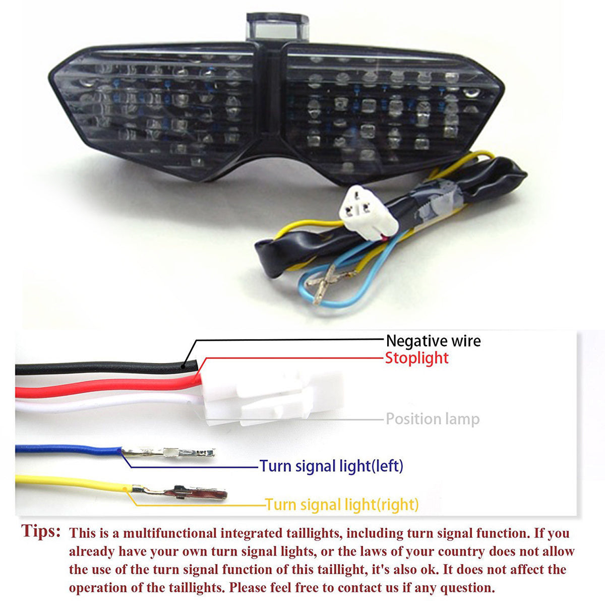 Integrierte LED-Rücklicht-Blinker für Yamaha YZF R6 03-05 YZF R6S Smoke Generic