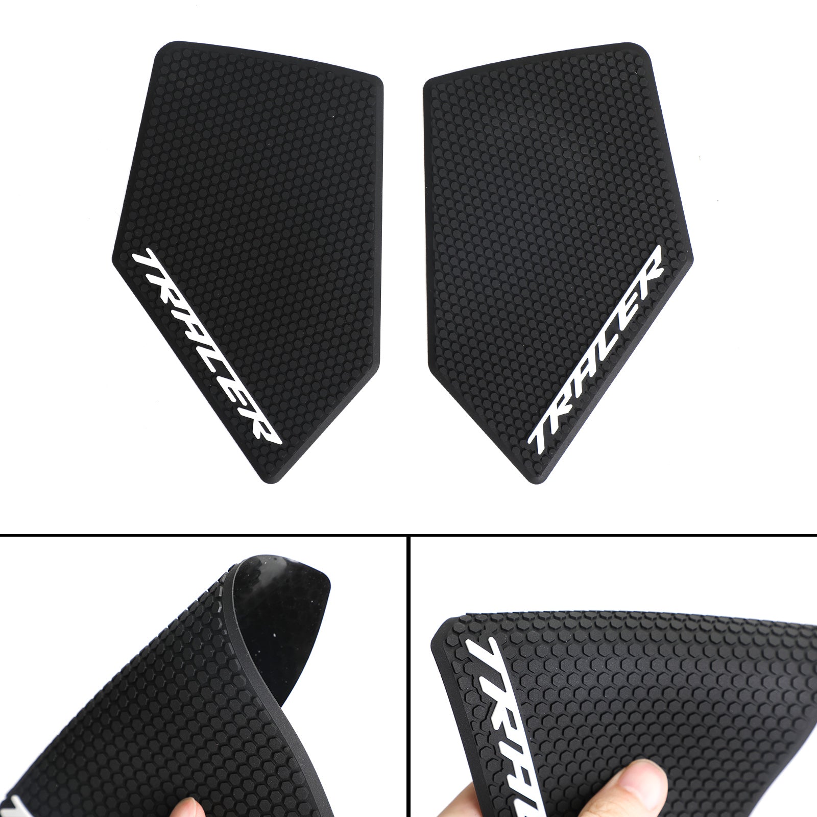 Side Grip Tank Pads Black For Yamaha Tracer 9 / GT RN70 2021 - 2022 2-Piece Kit Generic