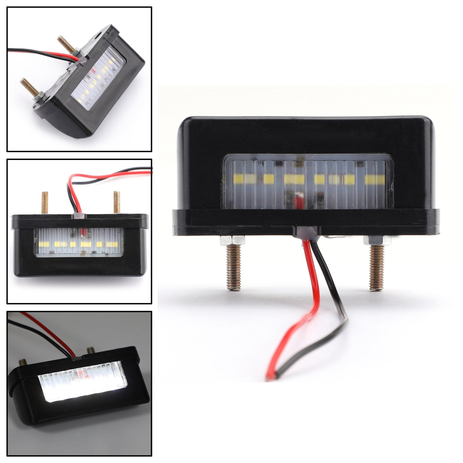 Universelles LED-Rücklicht für Kennzeichenbeleuchtung, Schwarz