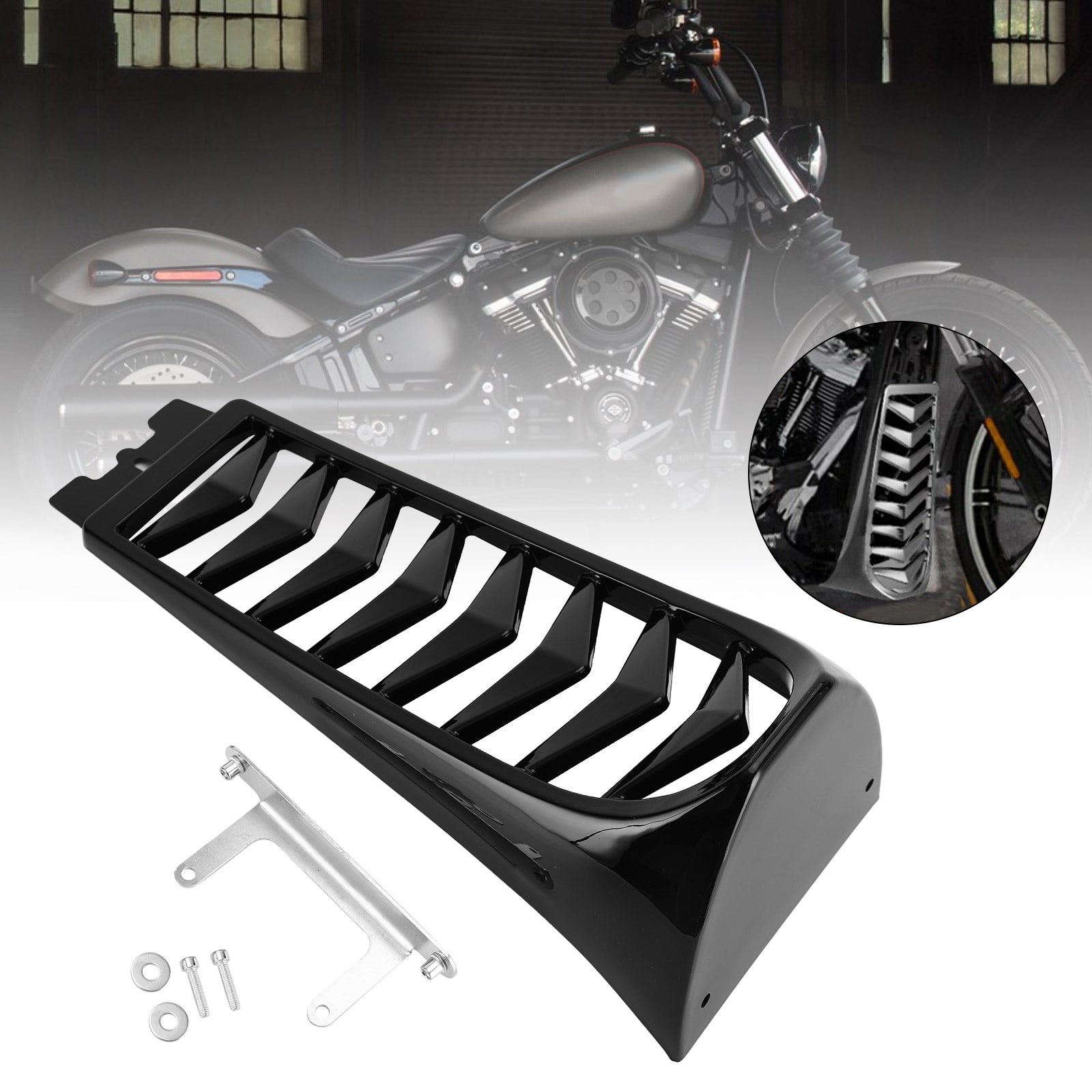 Couvercle de radiateur inférieur de becquet de menton avant pour Softail Breakout Fat Bob 2018 – 2021 générique