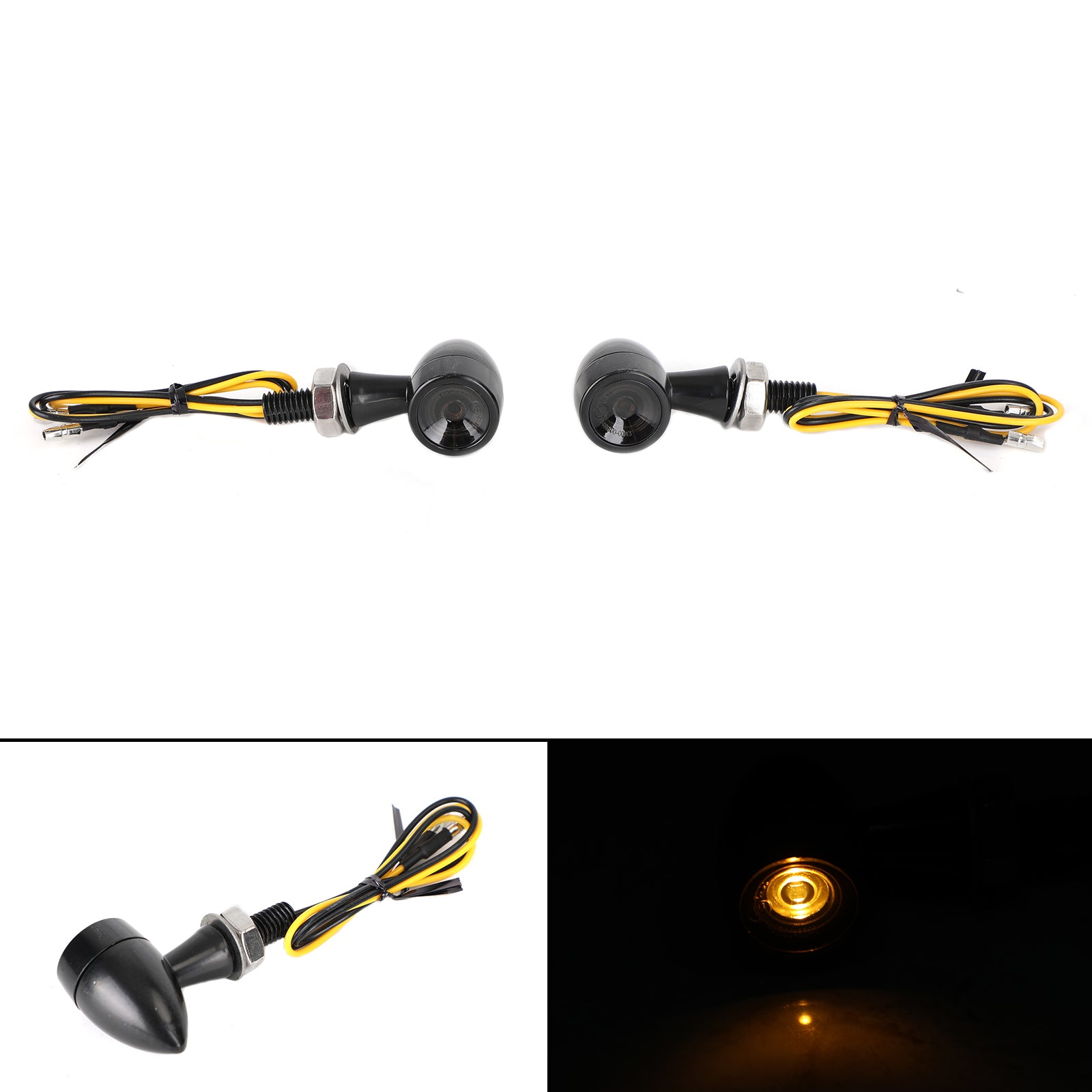 Mini Bullet Motorcycle LED Turn Signal Indicator Lamp Brake Light 12V M7 Generic