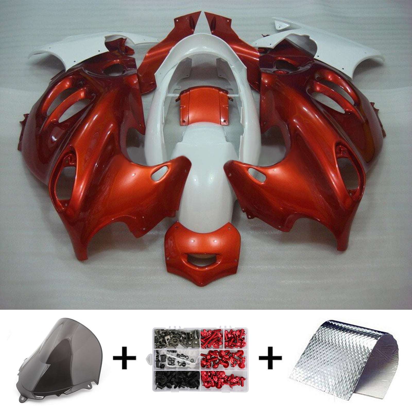 Amotopart Verkleidungssatz für Suzuki Katana GSXF600/750, 1998–2006, Orange/Rot