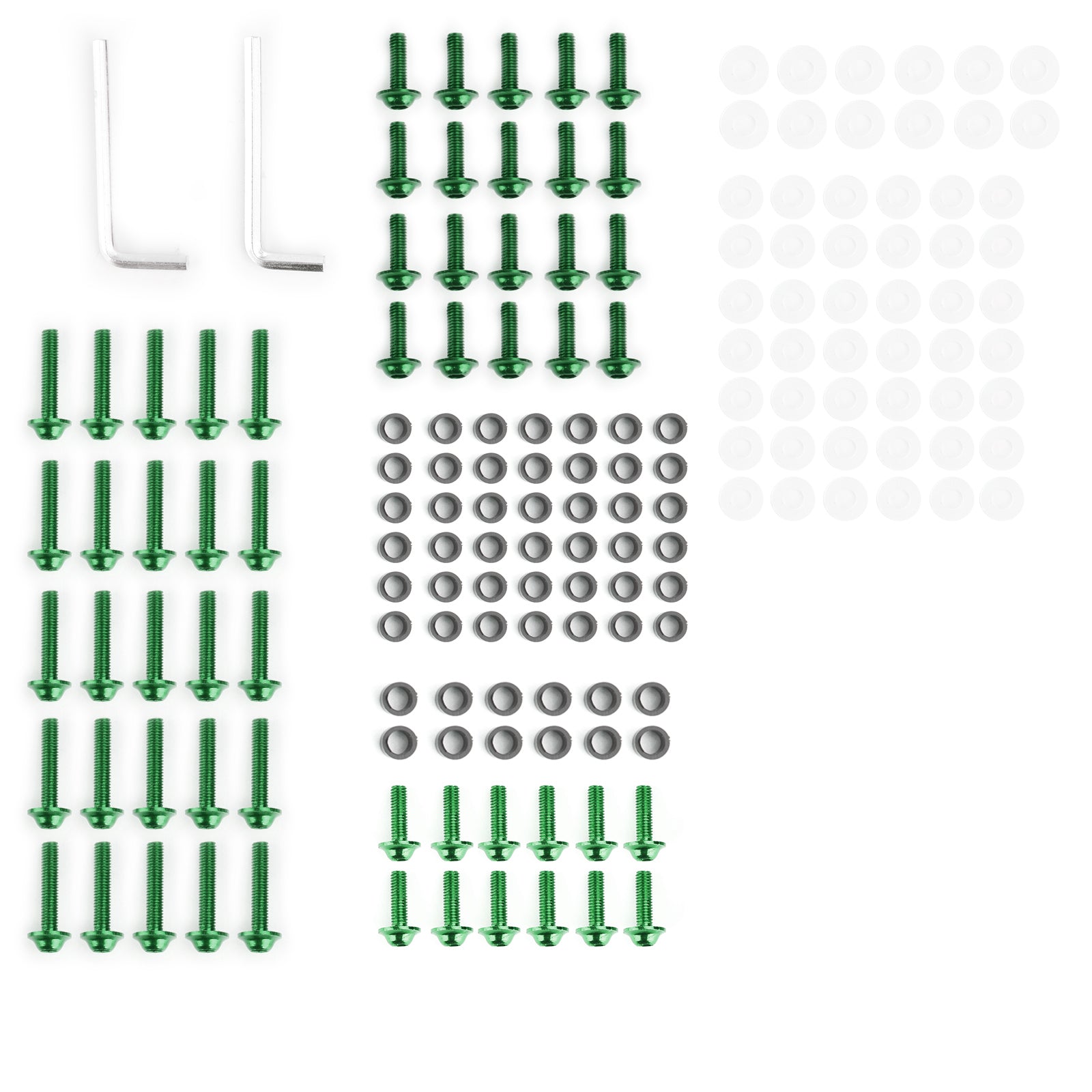 158x Kit de pernos de tornillo de Clip de sujeción motocicleta Sportbike parabrisas carenado verde