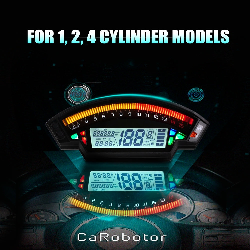Moto Lcd Rpm affichage numérique odomètre compteur de vitesse jauge compteur rétro-éclairage générique