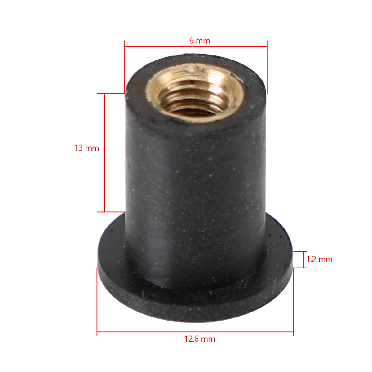 M5 Rubber Well Nuts Wellnuts for Fairing & Screen Fixing Pack of 50 - 10mm Hole