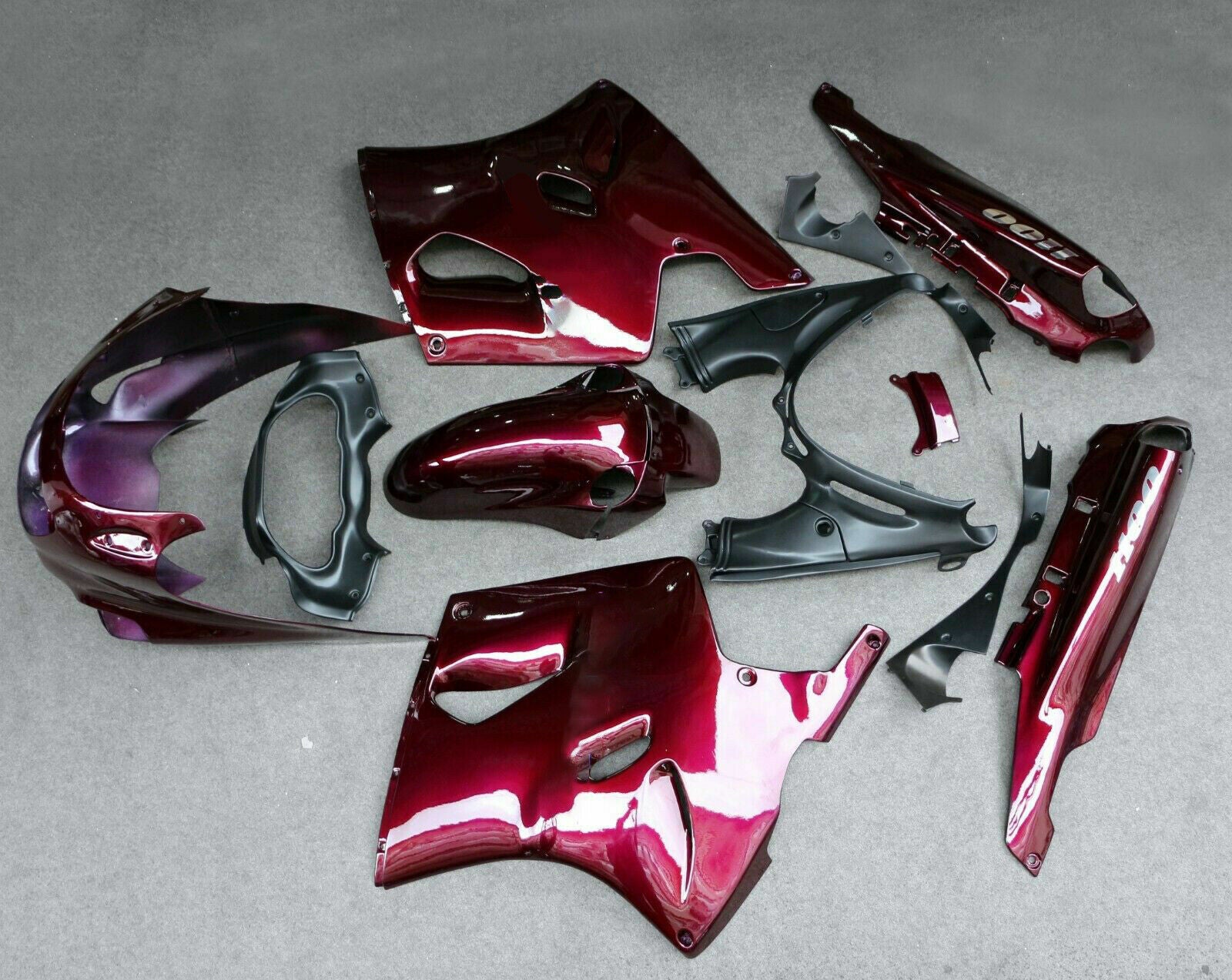 Amotopart 1993-2003 Kawasaki ZZR1100 Dark Red Fairing Kit