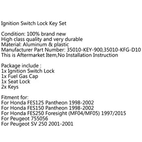 Set di serrature a chiave per coperchio del tappo del serbatoio del carburante dell'interruttore di accensione per Peugeot SV 250 2001 755056