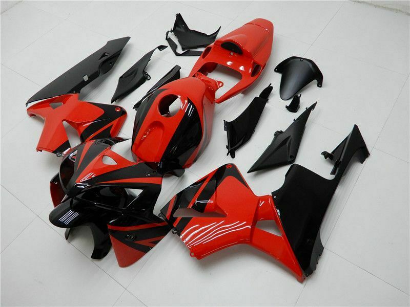 Amotopart 2005–2006 CBR600RR Honda Verkleidung Schwarz Rot Kit