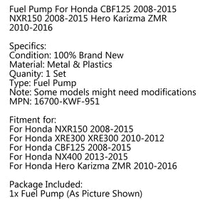 Kraftstoffpumpe für Honda CBF125 2008–2015, NXR150 2008–2015, Hero Karizma ZMR 2010–2016
