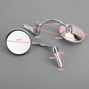 Cafe Racer Cruiser Custom Round Bar End Mirror Rearview Mirrors Chrome Generic