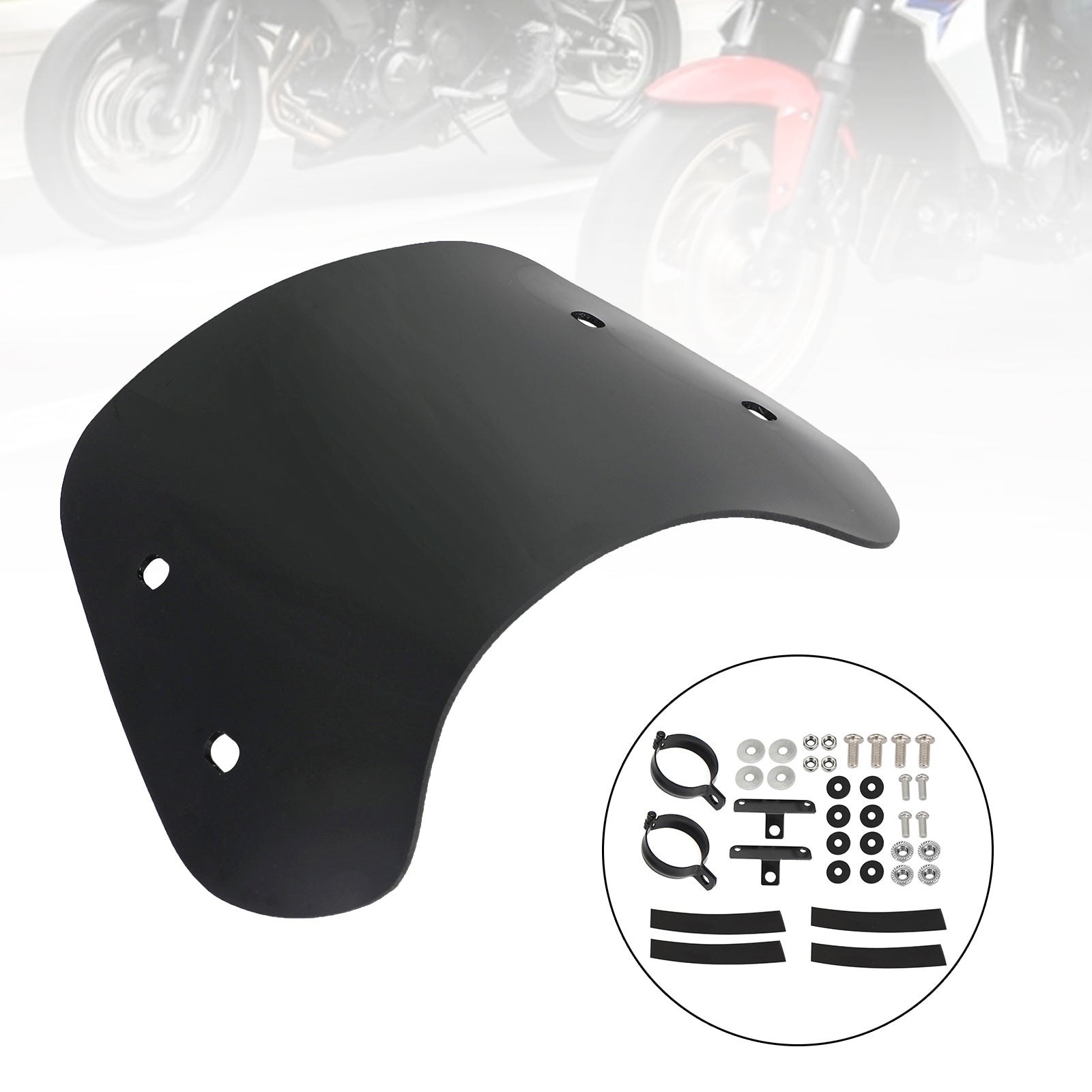 Universal Windshield WindScreen fit for motorcycle with 52-60mm front fork