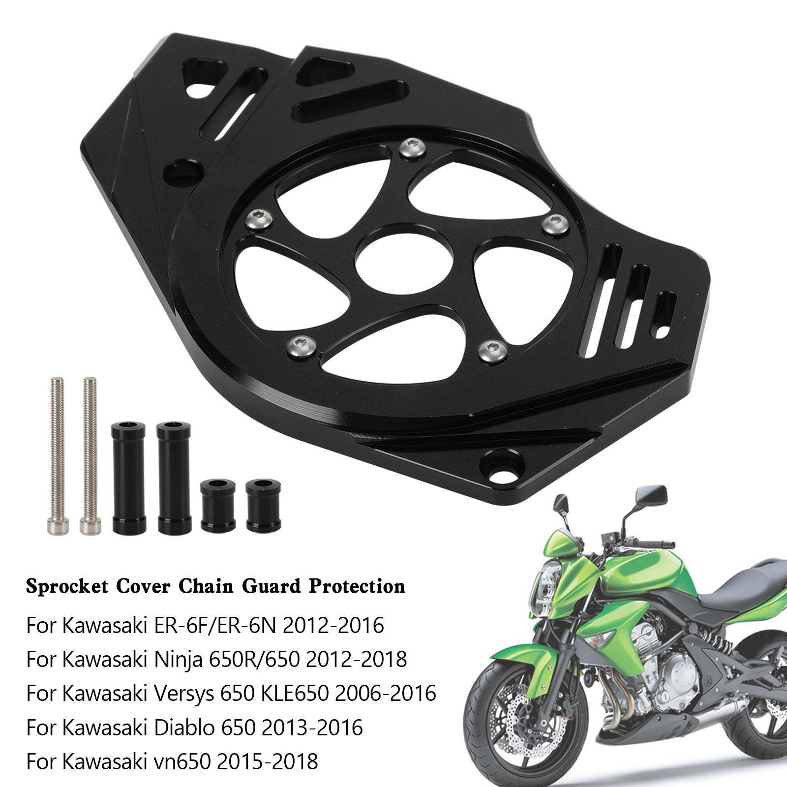 Sprocket Cover Chain Guard Protection For Kawasaki Ninja Vulcan 650 ER-6N