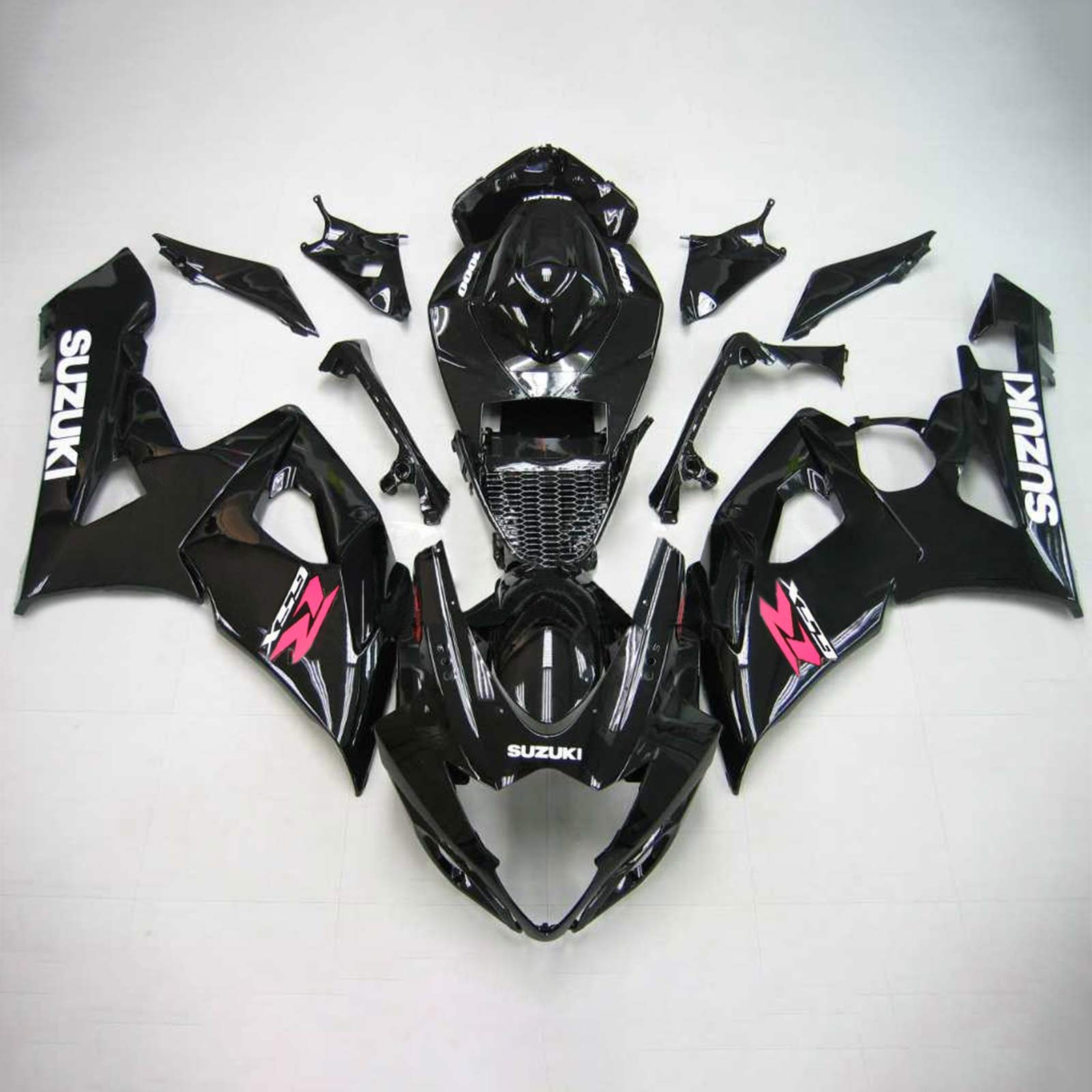 Amotopart 2005-2006 Suzuki GSXR1000 Verkleidung, glänzend schwarz&Logo-Set