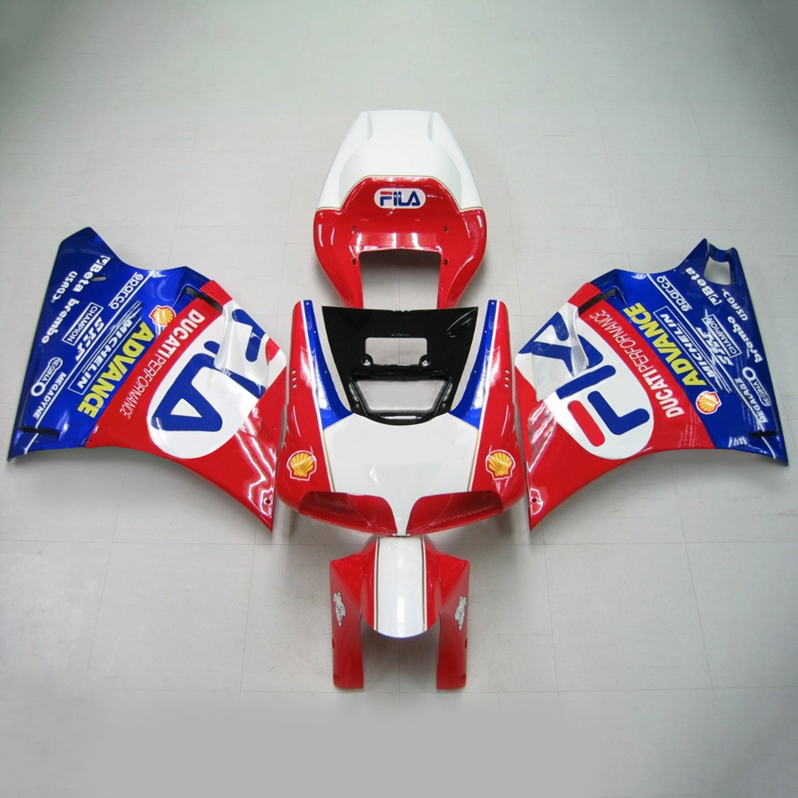 Amotopart Ducati 1996-2002 748/916/996/998 Red Blue Fairing Kit