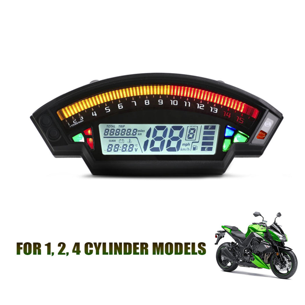 Motorcycle Lcd Rpm Digital Display Odometer Speedometer Gauge Meter Backlight Generic