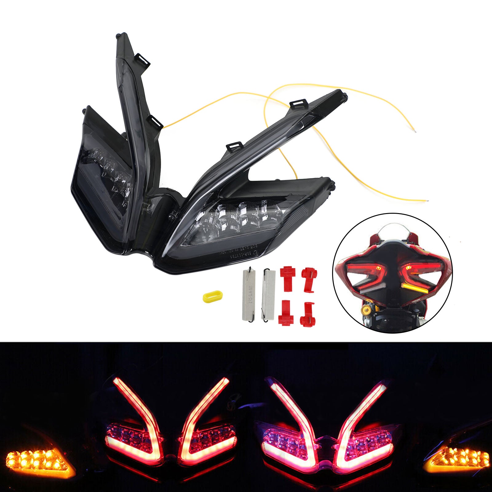 LED Integrated Tail Light Turn Signals For Ducati 959 899 1299 1199 Pa