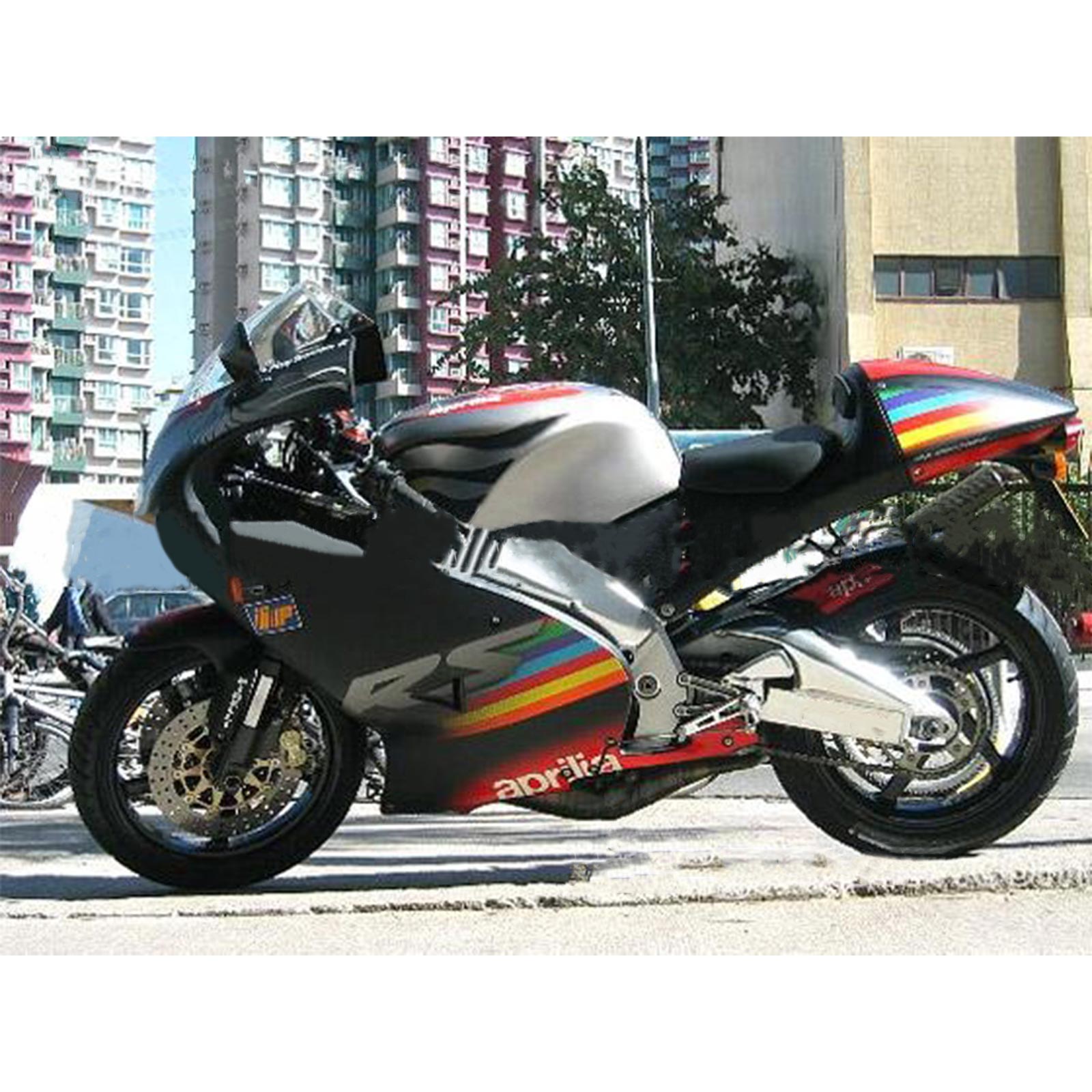 Amotopart 2000-2005 Aprilia RS125 Kit de carénage noir et rouge