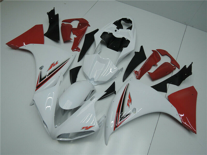 Amotopart 2009-2011 Yamaha YZF R1 Fairing Red White Fairing Kit