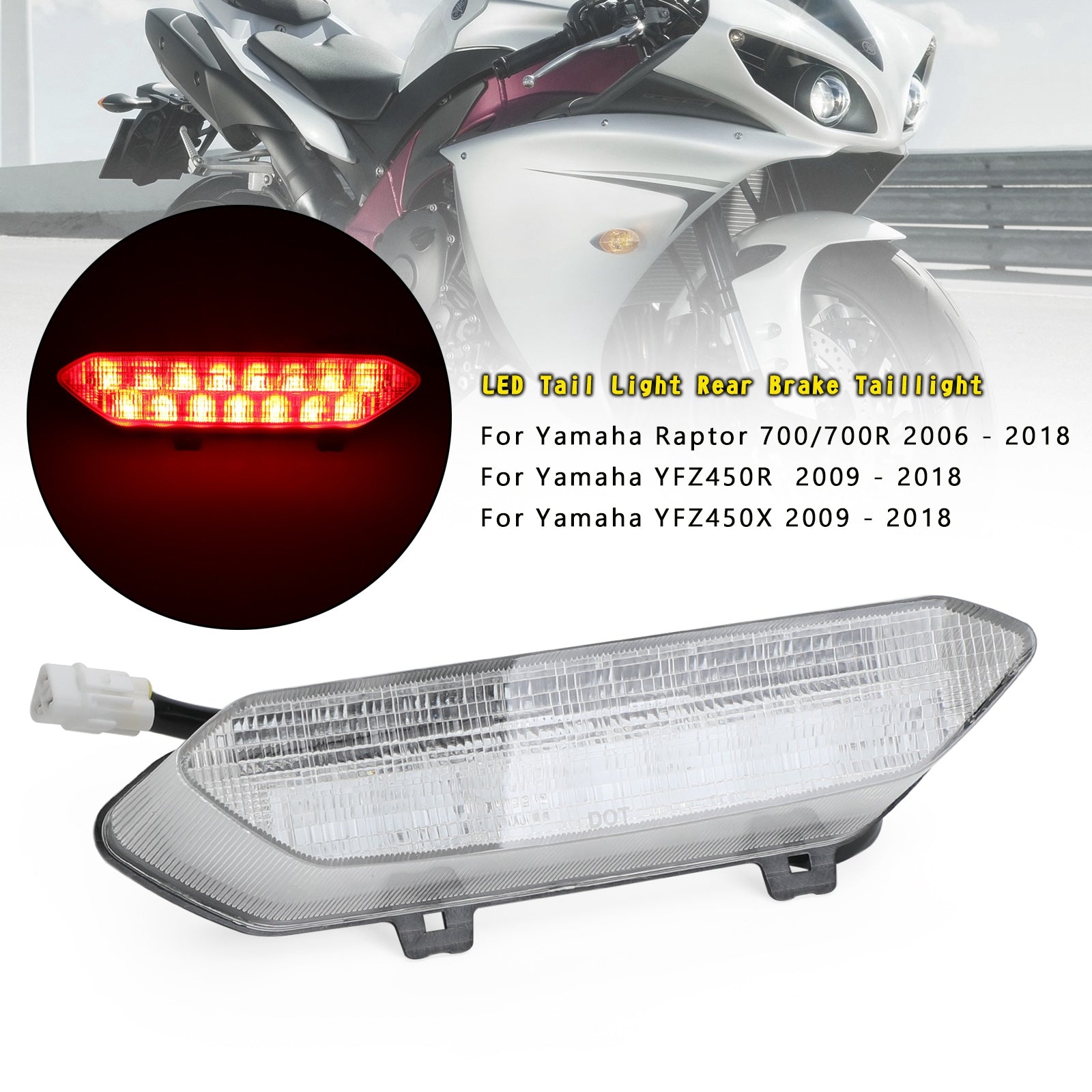 LED-Bremsrücklicht passend für Yamaha Raptor 700/700R YFZ450R 2006–2018 Generisch