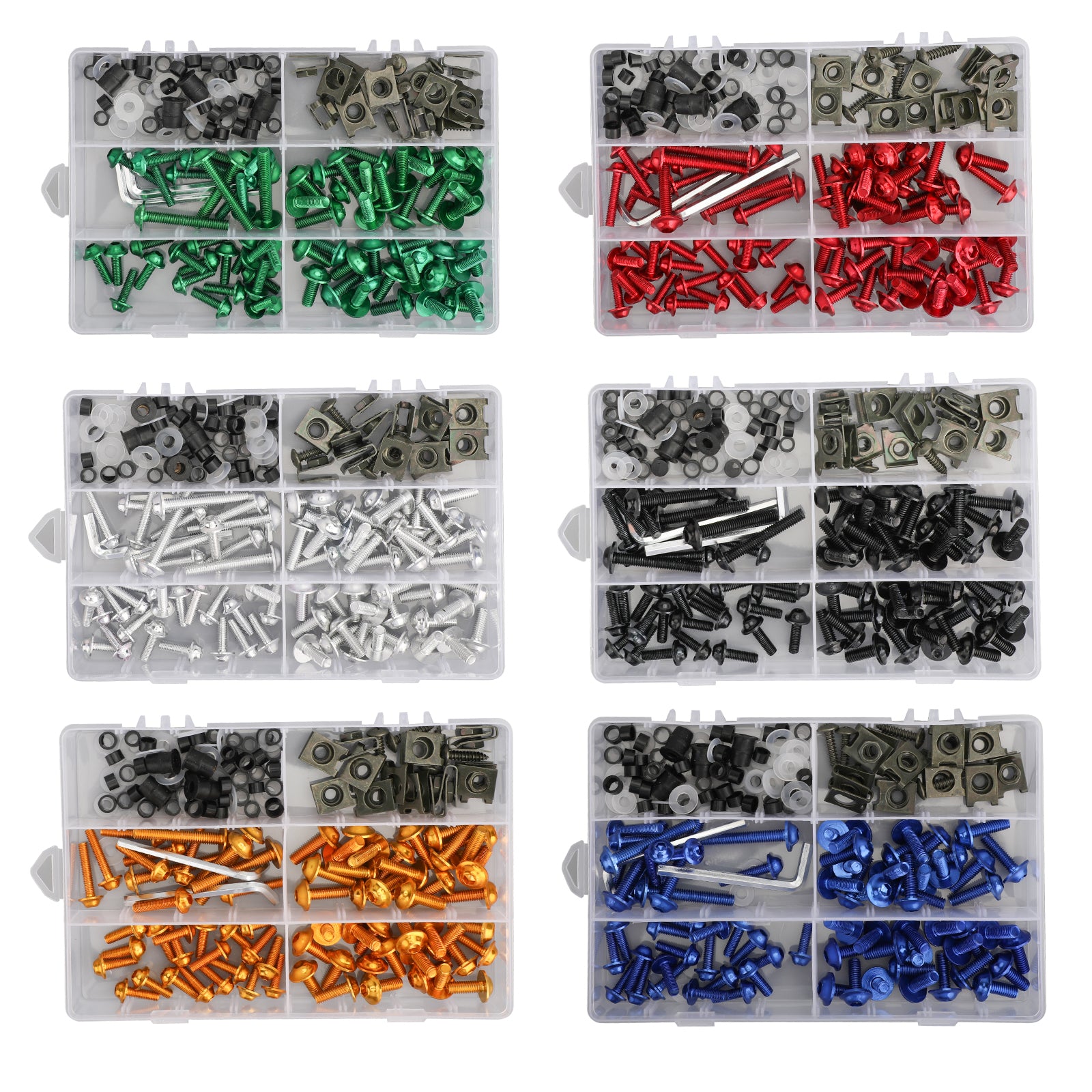 Honda Yamaha Suzuki Kawasaki Fairing Bolt Kit Bodywork Screws 177PCS