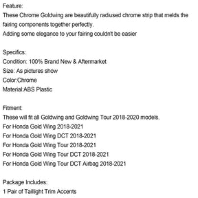 Chrom-Seitenrücklicht-Ziergehäuse für Honda Goldwing GL1800 Tour Airbag 2018–2021, generisch