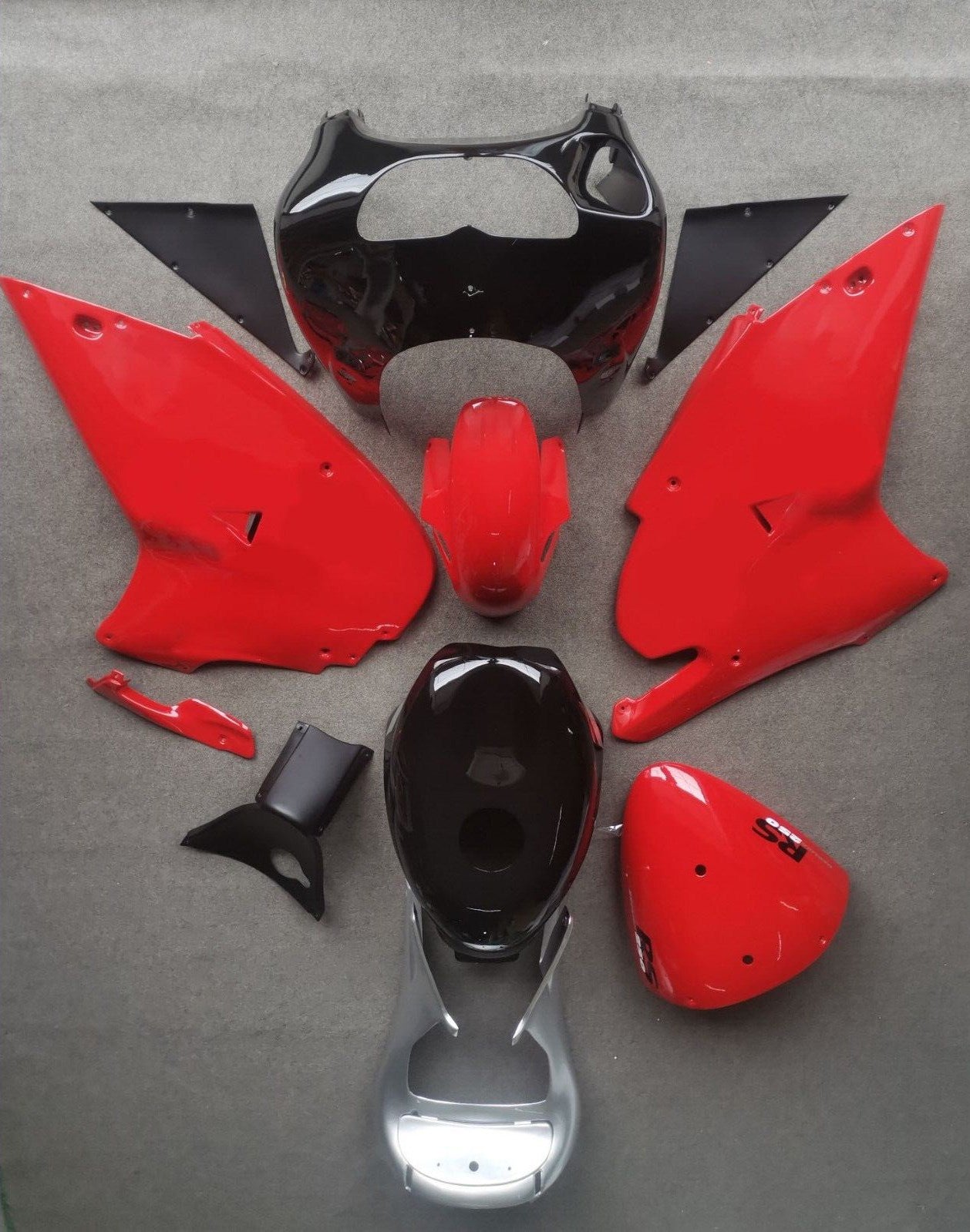 Amotopart Aprilia 1998-2003 RS250 Kit de carenado rojo y negro