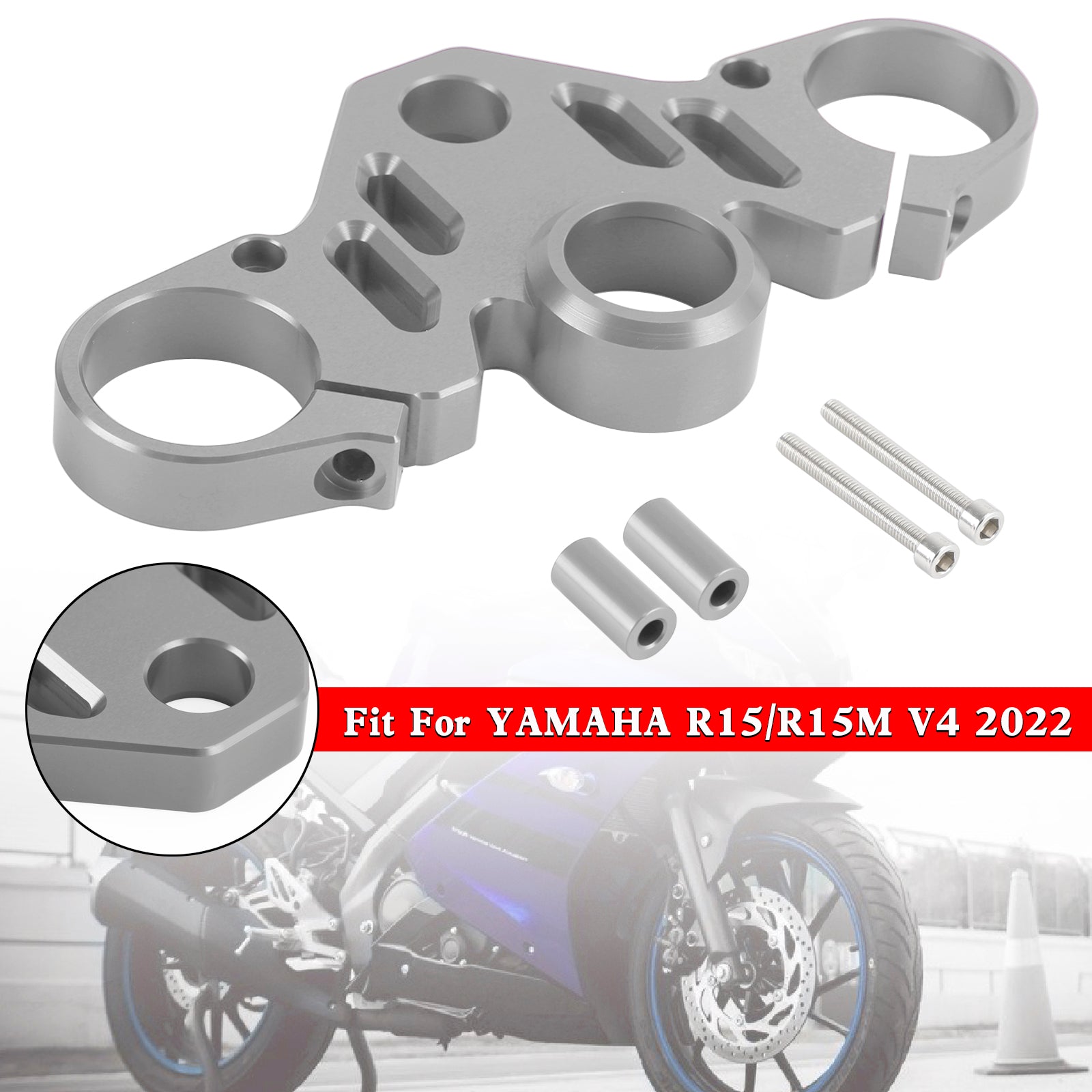 Pince Triple arbre supérieure avant en aluminium CNC, pour YAMAHA R15 V4 R15M 2022 générique