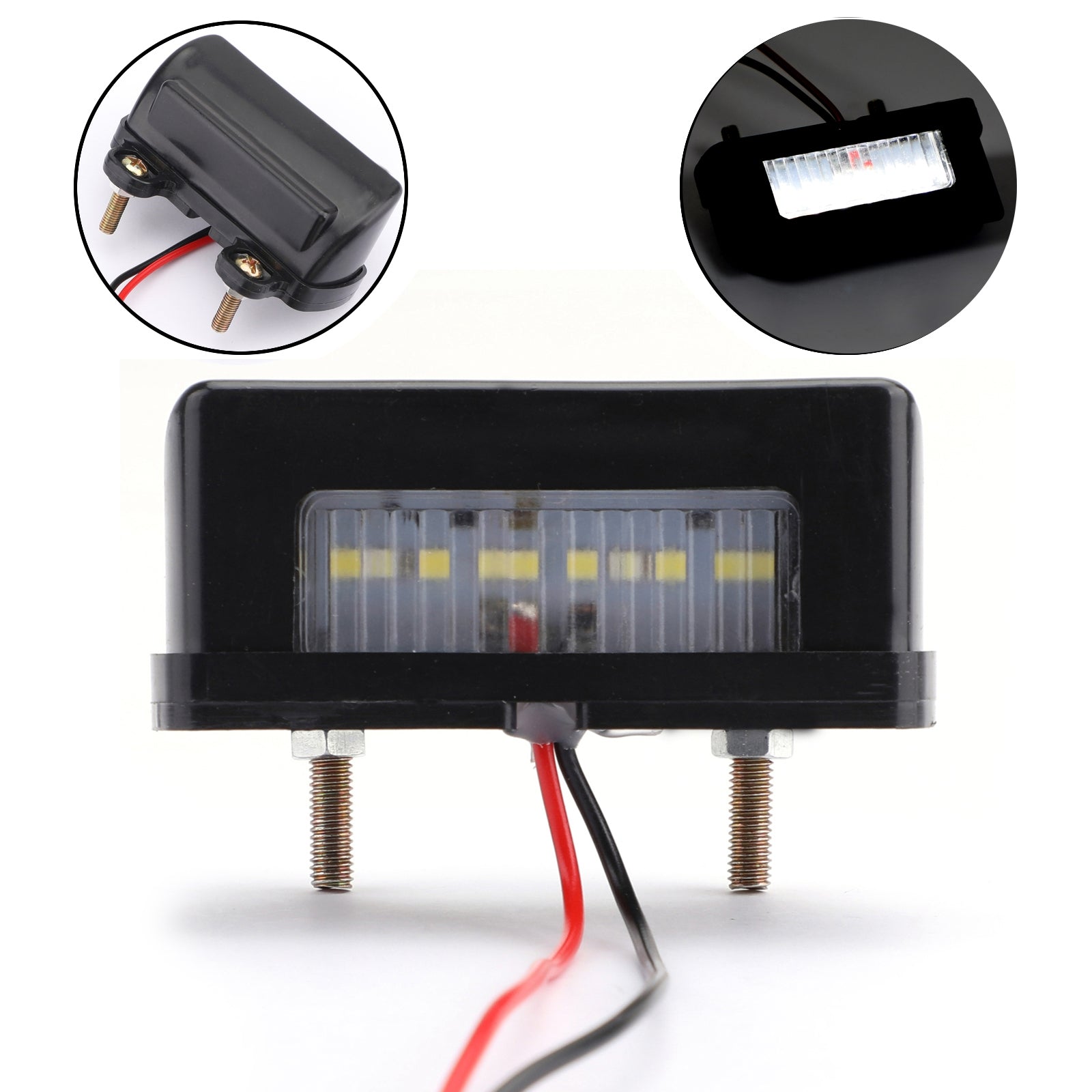 LED-Rücklicht für Kennzeichenbeleuchtung, Universal, Schwarz