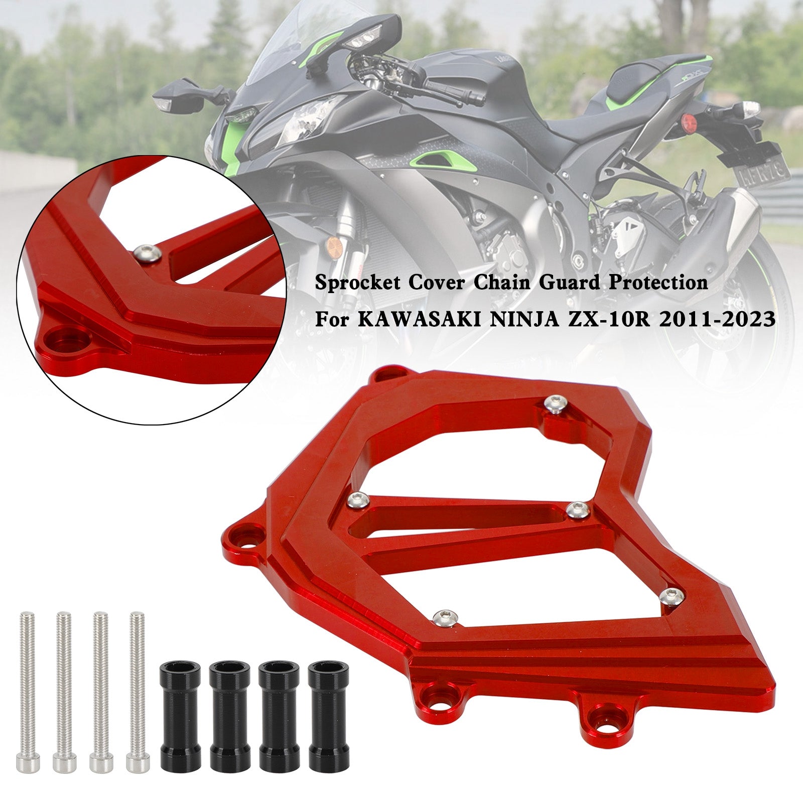 Front Sprocket Cover Chain Guard For KAWASAKI Ninja ZX-10R ZX10R 2011-2023