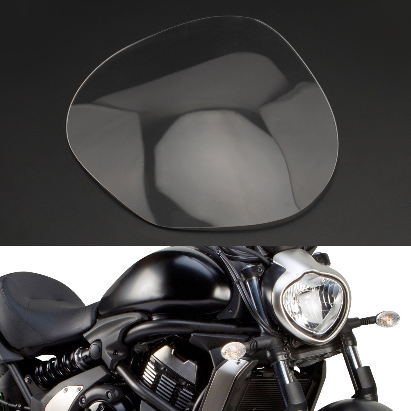 Protezione protezione lente faro anteriore adatta per Kawasaki Vulcan S 2015-2021 Smoke generico