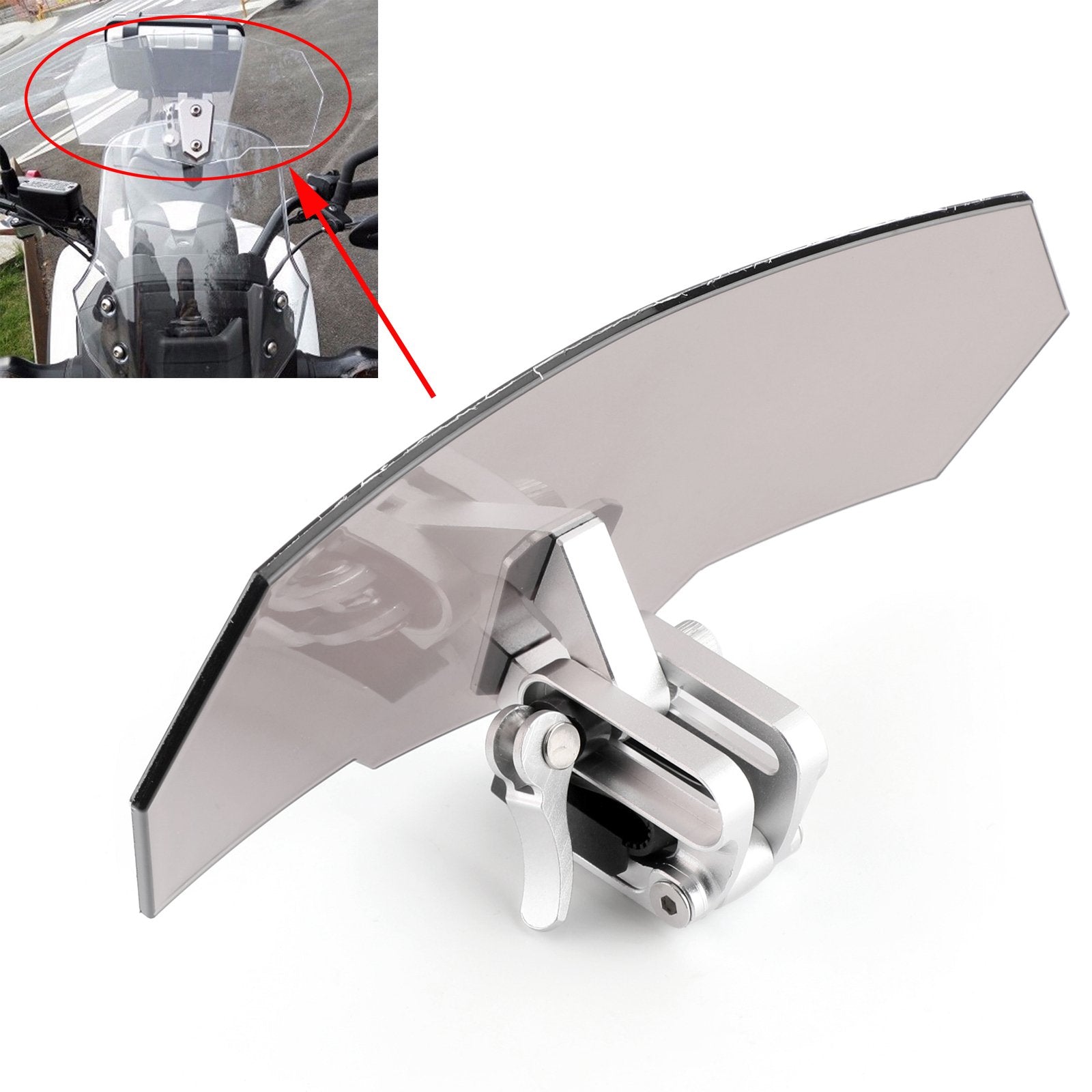 Universal BMW KTM Adjustable Windshield Extension Deflector Smoke