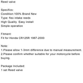 Erogazione del carburante di aspirazione della valvola lamellare di aspirazione per Honda CR125R 1987-2000 2002 generico