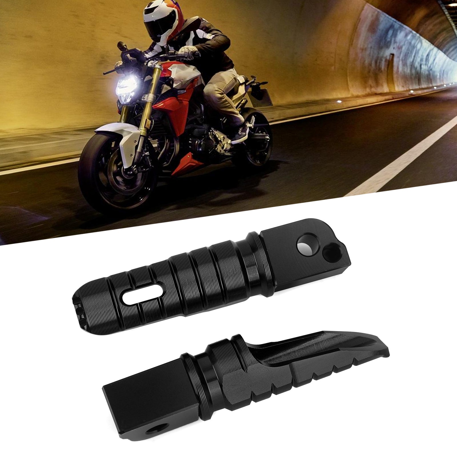 BMW Rear Footrests Foot Peg Fit For BMW R1250R 19-20 R1200RS 15-19 F900XR F900R 20-21 Black