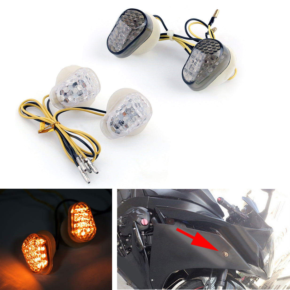 ヤマハ 06-13 FZ1 & 04-13 FZ6 & 02-13 R1 & 03-13 R6 LED ウインカー