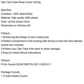 Serbatoio lato sinistro rivestimento pannello di copertura carenatura cappuccio per Suzuki GSXR 600/750 2011-2020 K11 generico