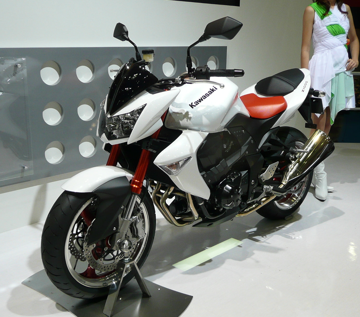 Amotopart 2007-2009 Kawasaki Z1000 Kit de carenado blanco