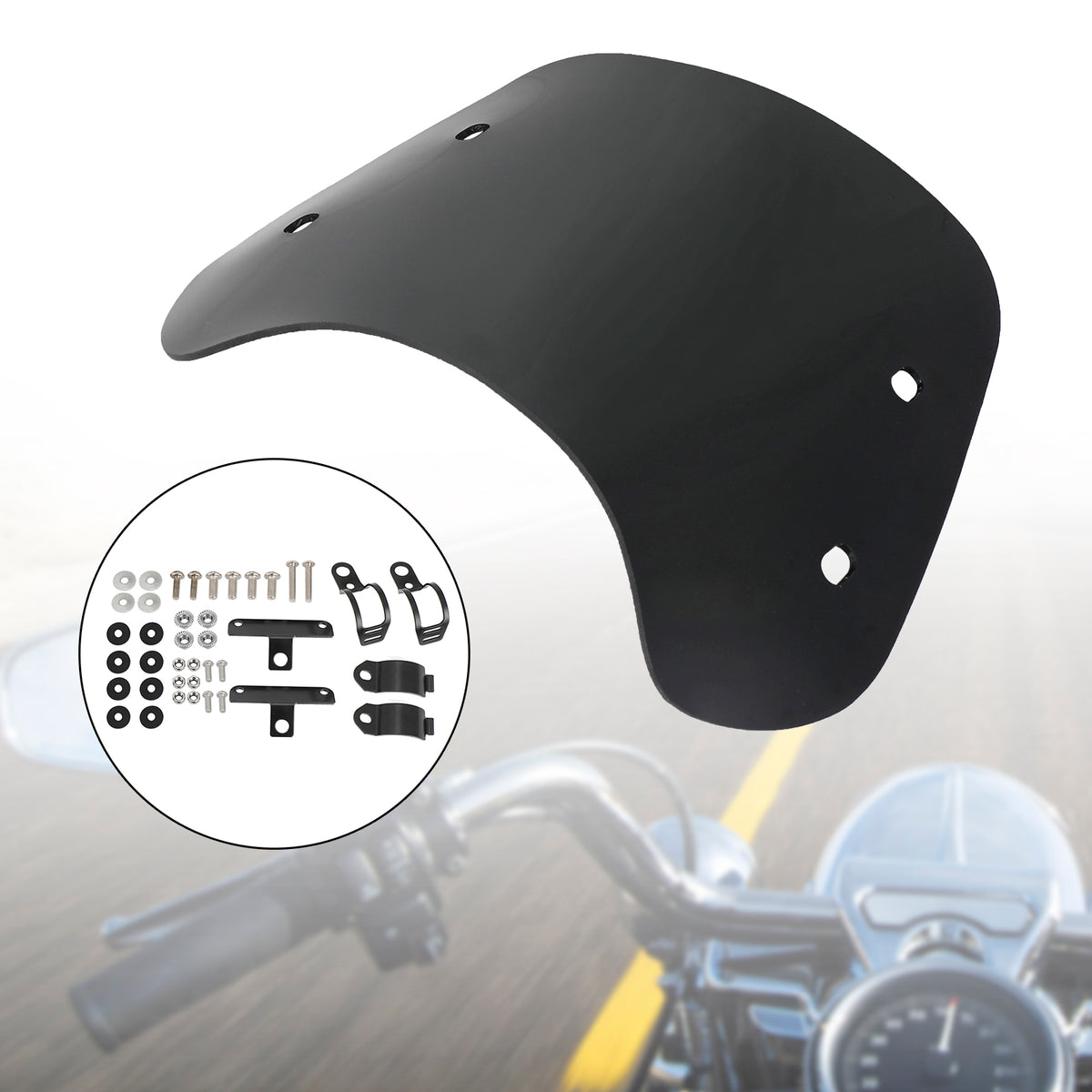 Universelle Windschutzscheibe, passend für Motorräder mit 41–51 mm Vorderradgabel