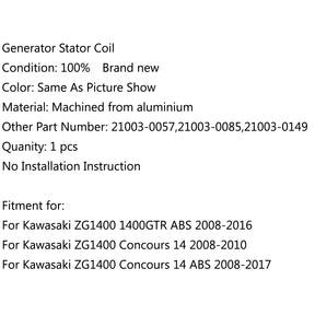 Bobina de estator generador para Kawasaki ZG1400 1400GTR ABS 08-16 Concours 14 08-10 vía fedex