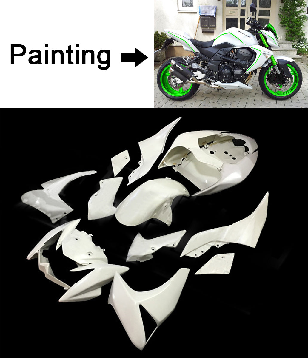 Amotopart 2007-2009 Kawasaki Z1000 Kit de carenado blanco y verde