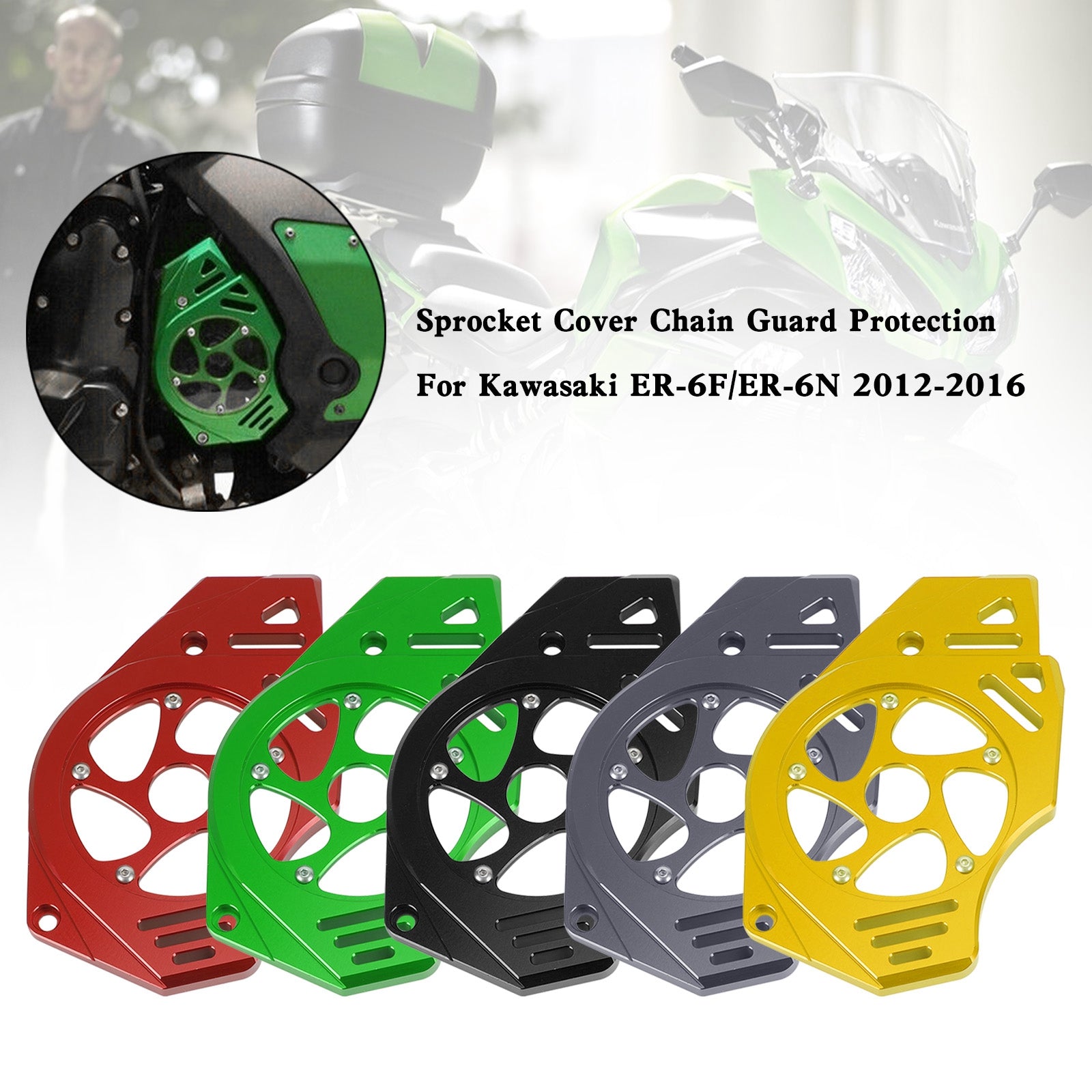 Sprocket Cover Chain Guard Protection For Kawasaki Ninja Vulcan 650 ER-6N