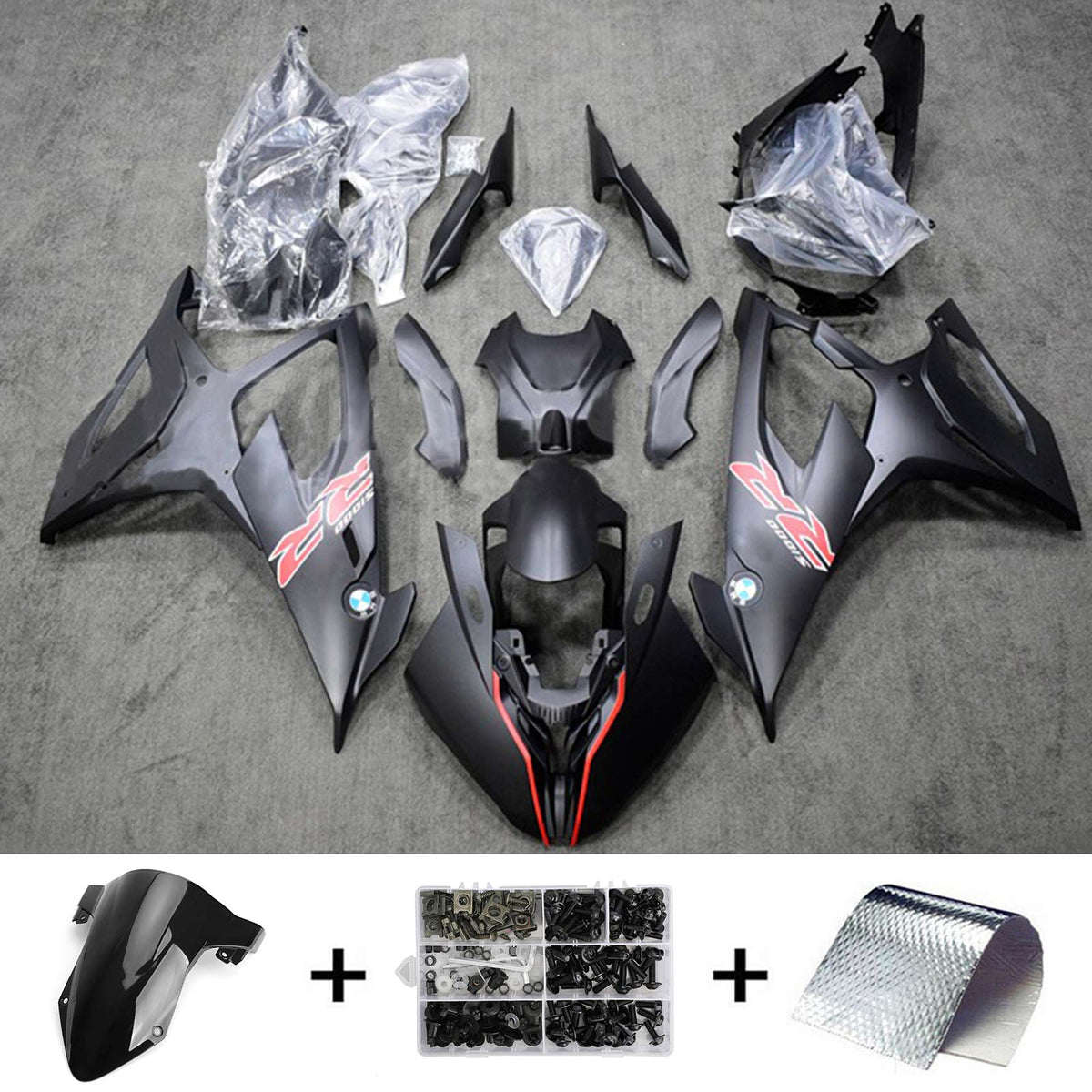 Amotopart 2019-2022 Kit carena BMW S1000RR/M1000RR Nero Red Line Racing