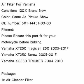 Sostituzione filtro aria adatta per Yamaha XT250 Magician / Serow 05-17 5XT-14451-00