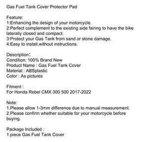 Gas Fuel Tank Cover Protector Pad For Honda Rebel300/500 CMX 300 500 2017-22 Generic
