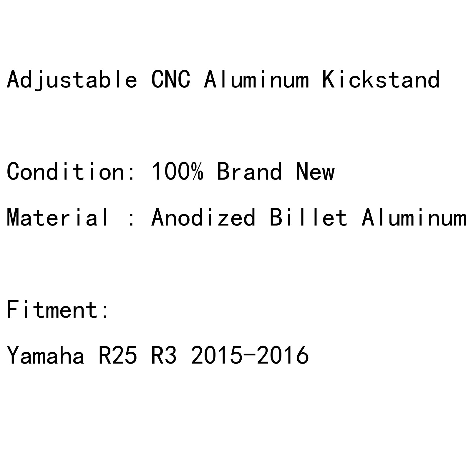 新しい調整可能な CNC アルミキックスタンドヤマハ YZF R25 R3 MT-03 15-16 ブラック