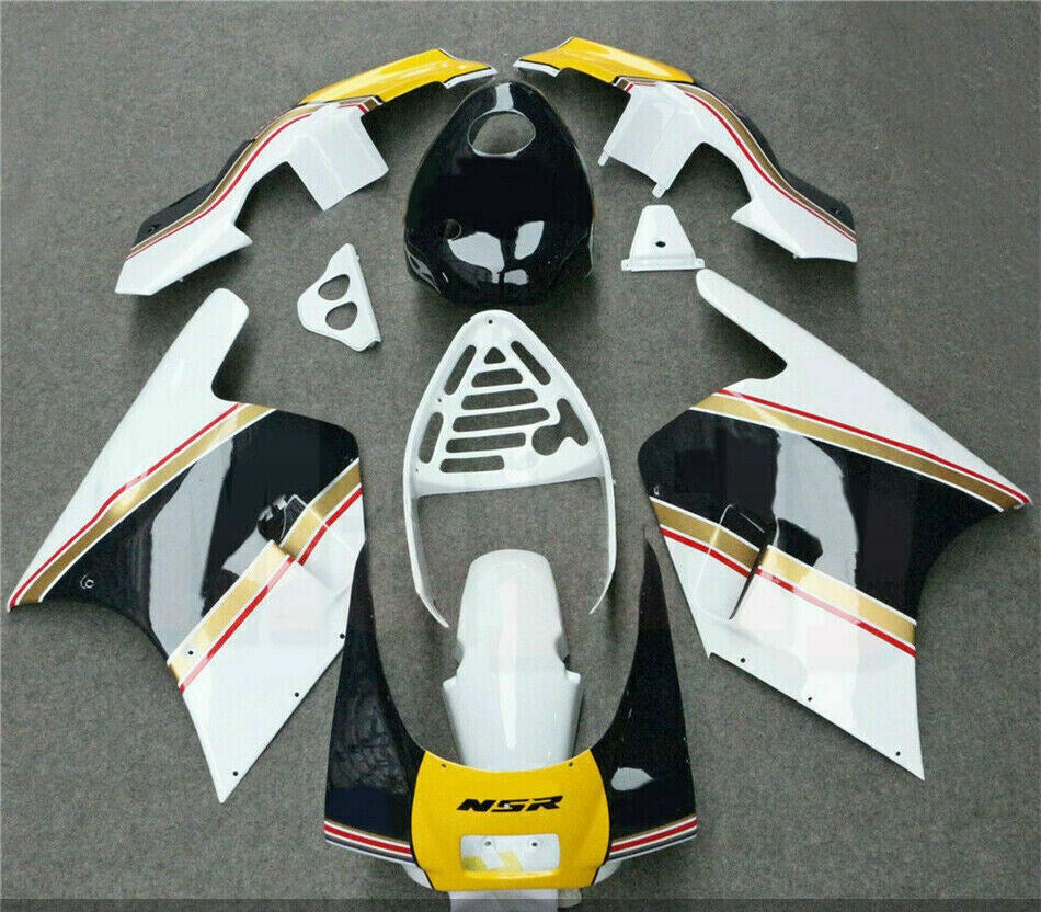 Kit de carénage Amotopart Honda NSR250R 1988-1989 noir et blanc